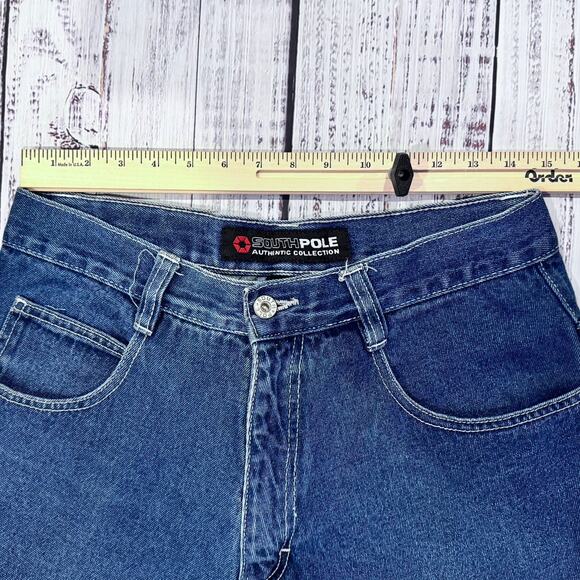 Southpole Vintage Denim Shorts Men’s 32 Y2K Baggy Bermuda Medium Wash - Picture 3 of 8